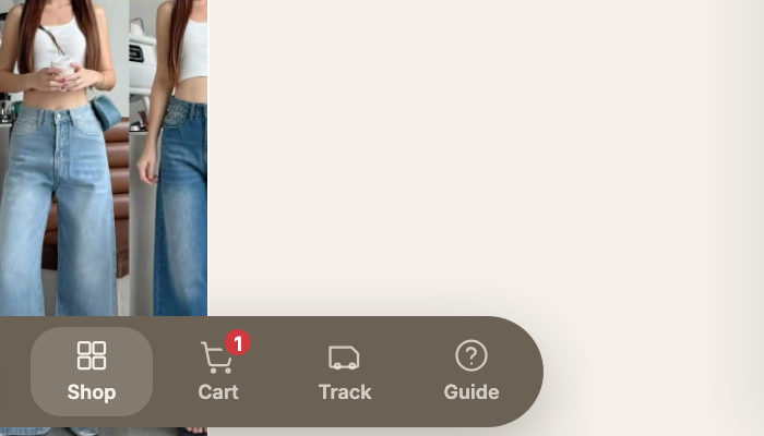 Cart icon showing an item just added