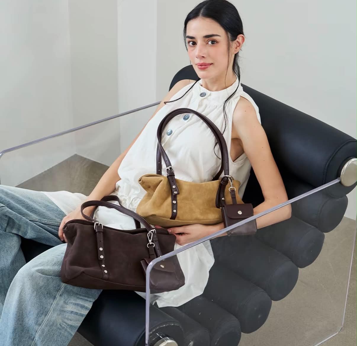 SeaGloca Denim Minimalist Shoulder Bag